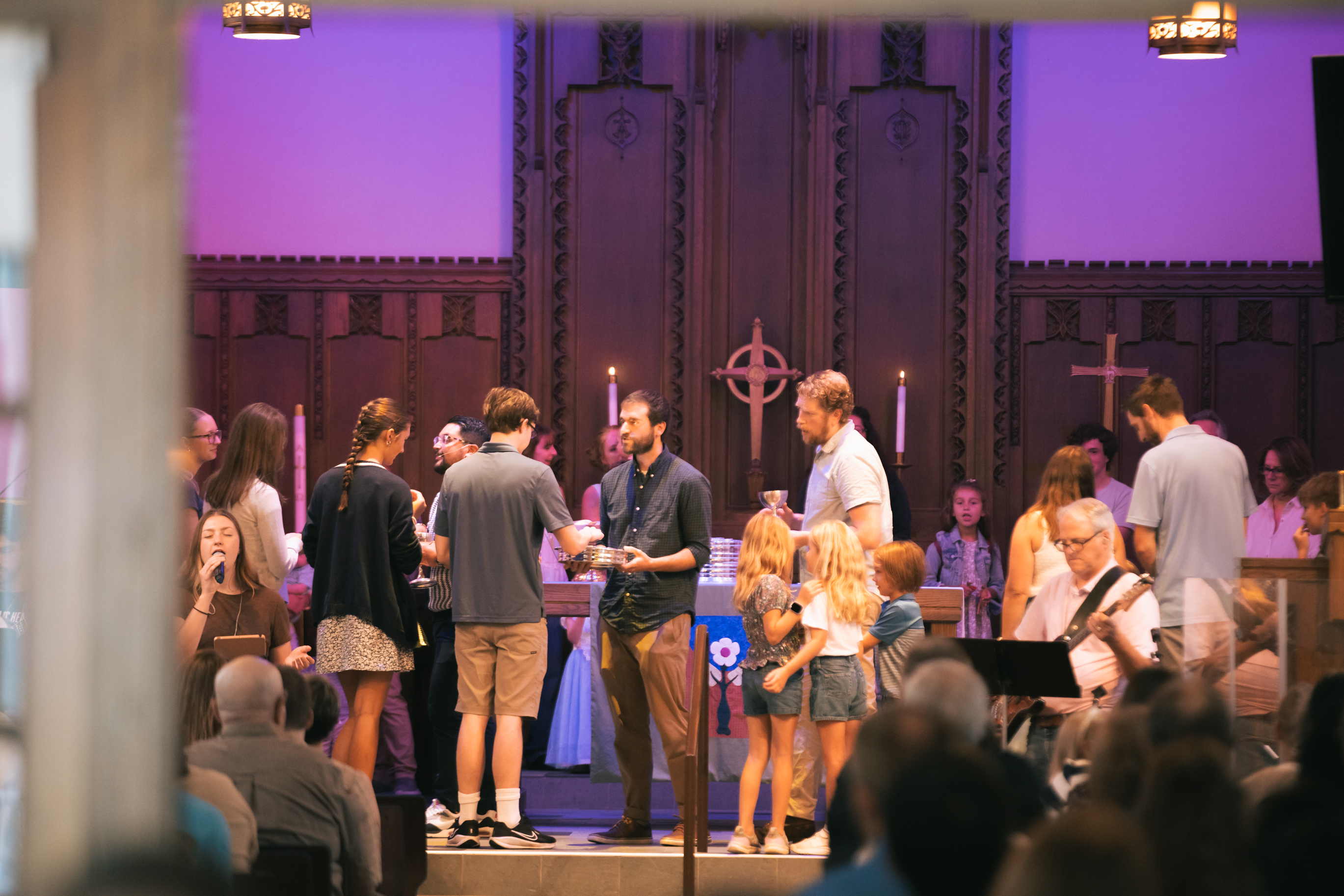 Communion in the sanctuary at University Lutheran Chapel