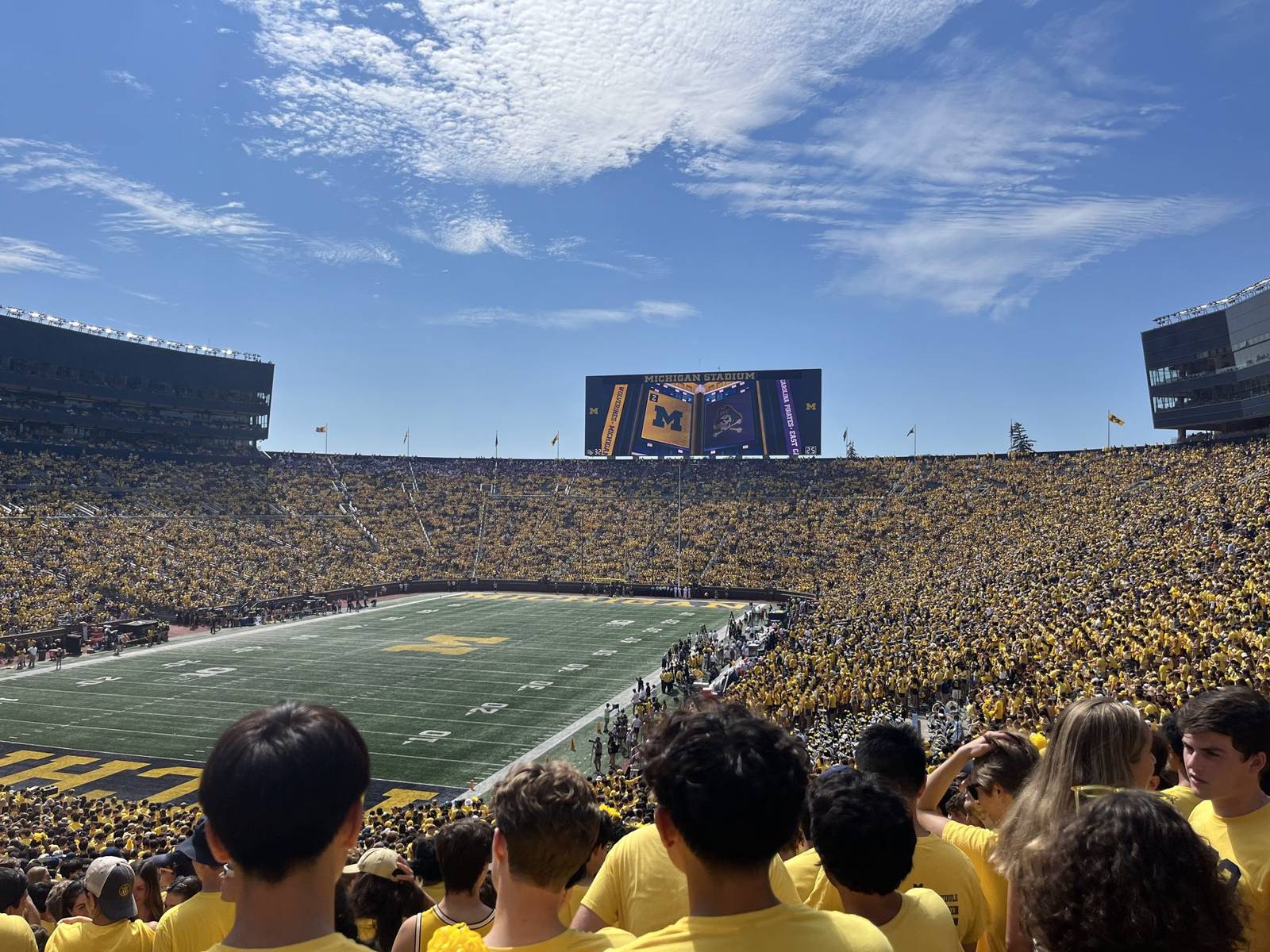Michigan Stadium during a maize-out game